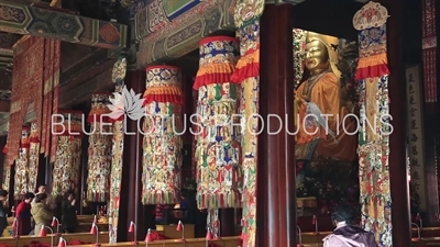 Tsongkhapa (Zongge Shanhuicheng) Statue in the Hall of the Wheel of the Law (Falun Dian) in the Lama Temple in Beijing