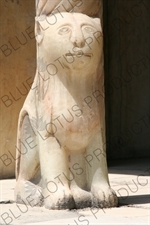 Lion Carving on a Column at the Golestan Palace in Tehran