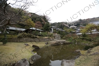 Pond and Temple Buildings in Engaku-ji in Kamakura