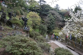 Tengu and Karasu-tengu Statues near Kencho-ji in Kamakura