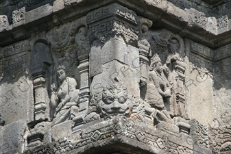 Relief Carving on a Building at Prambanan Temple Compound near Yogyakarta