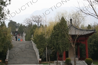 Pagoda with Carved Buddhist Tablet at the Shaolin Temple in Dengfeng