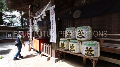 Man Praying at Arakura Sengen Shrine in Fujiyoshida