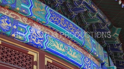 Dragon and Phoenix Paintings on Exterior of the Hall of Prayer for Good Harvests (Qi Nian Dian) in the Temple of Heaven in Beijing