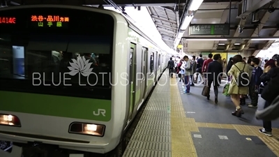 Train Pulling out of Shinjuku Station in Tokyo