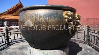 Bronze Water Vessel in front of the Hall of Supreme Harmony (Taihe Dian) in the Forbidden City in Beijing