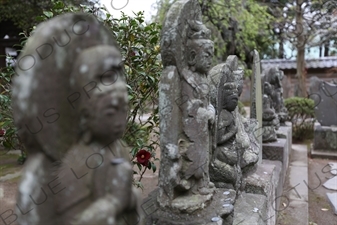 Stone Statues in Engaku-ji in Kamakura