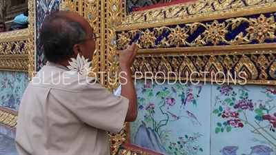 Restoration Work on the Outer Wall of Ubosot at the Emerald Temple/Chapel (Wat Phra Kaew) at the Grand Palace (Phra Borom Maha Ratcha Wang) in Bangkok