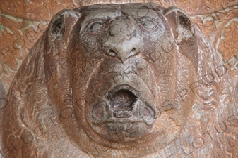 Lion Carving on a Column in Chehel Sotoun in Esfahan/Isfahan