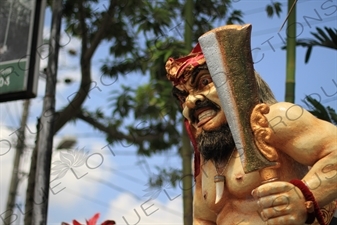 Statue of a God by the side of the Road in Bali