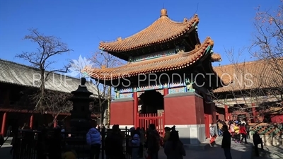 Four Language Stele Pavilion/Imperial Handwriting Pavilion (Sijiaoyu Beiting) in the Lama Temple in Beijing