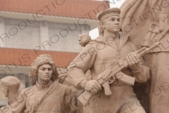 'Heroes of the Revolution' Sculpture outside the Chairman Mao Memorial Hall/Mao's Mausoleum (Mao Zhuxi Jinnian Tang) in Tiananmen Square in Beijing