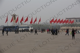 Red Flags in Tiananmen Square in Beijing