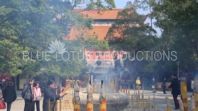 Large Incense Sticks Burning at the Po Lin Monastery on Lantau Island