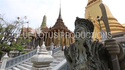 Phra Si Rattana Chedi, Phra Mondop and Prasat Phra Thep Bidon at the Emerald Temple/Chapel (Wat Phra Kaew) at the Grand Palace (Phra Borom Maha Ratcha Wang) in Bangkok