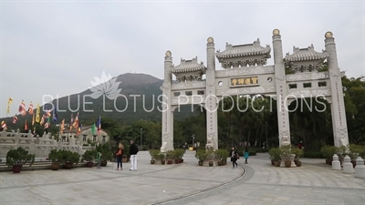 Mountain Gate Entry to Po Lin Monastery on Lantau Island