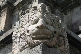 Relief Carving on a Building at Prambanan Temple Compound near Yogyakarta