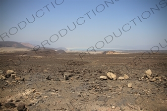 Hills and Volcanic Rock around Lake Assal in Djibouti