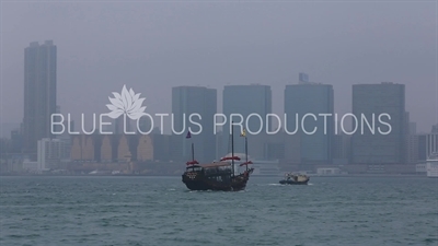 Victoria Harbour Junk Boat in Hong Kong