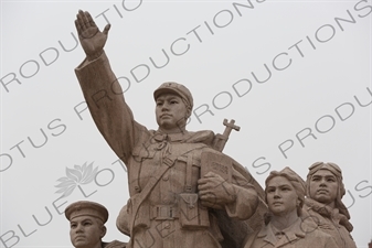 'Heroes of the Revolution' Sculpture outside the Chairman Mao Memorial Hall/Mao's Mausoleum (Mao Zhuxi Jinnian Tang) in Tiananmen Square in Beijing