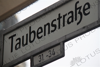 'Taubenstrasse' Street Sign in Berlin