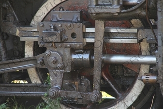 Wheel on a Vintage Steam Engine Going from Asmara to Massawa