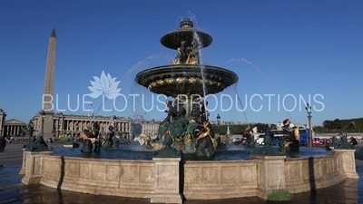 Fountain of the Seas (Fontaine des Mers) in Place de la Concorde in Paris