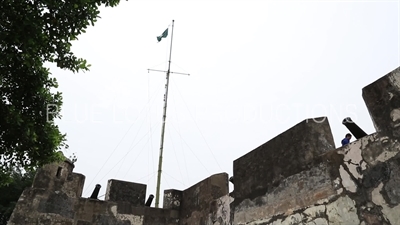 Flag Flying above Monte Fort (Fortaleza do Monte) in Macau