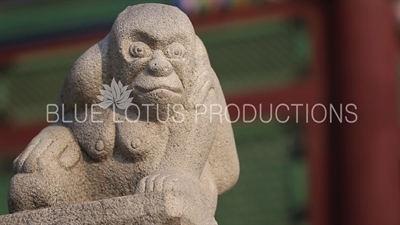 Stone Monkey Carving at Gyeongbok Palace (Gyeongbokgung) in Seoul