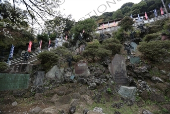 Tengu and Karasu-tengu Statues and the Stairway leading to Hansobo from Kencho-ji in Kamakura