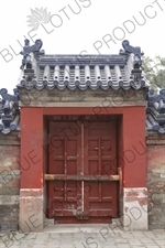 Seventy Year Old Door (Guxi Men) on the side of the Imperial Hall of Heaven (Huang Qian Dian) in the Temple of Heaven (Tiantan) in Beijing