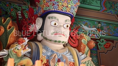 Guardian Heavenly King of the West (Gwangmok-cheonwang) inside Cheonwang Gate (Cheonwangmun) at the Beomeosa Temple in Busan