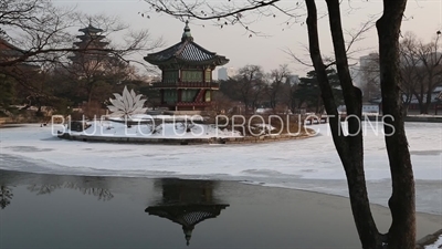 Hyangwon Pavilion (Hyangwonjeong) and Pagoda at Gyeongbok Palace (Gyeongbokgung) in Seoul