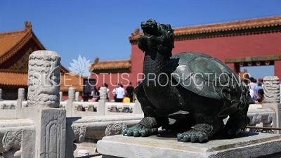 Turtle/Tortoise Statue in front of the Hall of Supreme Harmony (Taihe Dian) in the Forbidden City in Beijing