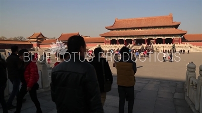 Gate of Supreme Harmony (Taihe Men) and Gate of Correct Conduct (Zhendu Men) in the Forbidden City in Beijing
