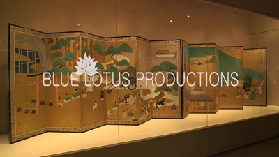 Screens on Display in 'The Tale of Genji: A Japanese Tale Illuminated' Exhibition at the Metropolitan Museum of Art in New York City