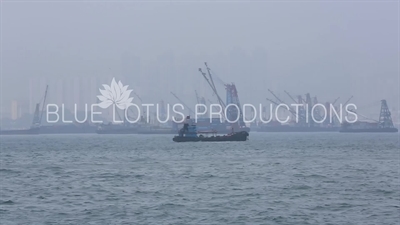 Victoria Harbour Cargo Vessels in Hong Kong
