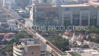 BTS Train Arriving at Siam Station in Bangkok