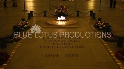 Tomb of the Unknown Soldier (Tombe du Soldat Inconnu) and Eternal Flame under the Arc de Triomphe de l'Étoile in Paris