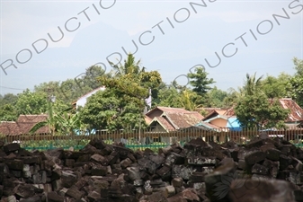 Houses around Prambanan Temple Compound near Yogyakarta