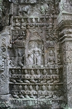 Wall Carving at Ta Prohm in Angkor