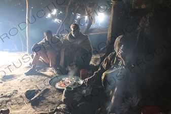 Coffee Roasting over a Fire inside a Hut in Simien Mountains National Park