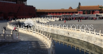Inner Golden Water Bridge (Nei Jinshui Qiao) and Meridian Gate/Five Phoenix Tower (Wu Men/Wufeng Lou) in the Forbidden City in Beijing
