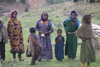 Children in a Small Village in Simien Mountains National Park