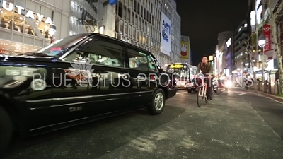 Traffic on a Shibuya Street in Tokyo