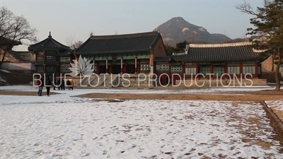 Jibokjae, Paru Pavilion (Parujeong) and Hyeopgildang at Gyeongbok Palace (Gyeongbokgung) in Seoul