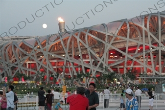 Olympic Flame in the Bird's Nest/National Stadium (Niaochao/Guojia Tiyuchang) in the Olympic Park in Beijing