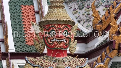 Atsakanmala Guardian Statue at the Emerald Temple/Chapel (Wat Phra Kaew) at the Grand Palace (Phra Borom Maha Ratcha Wang) in Bangkok