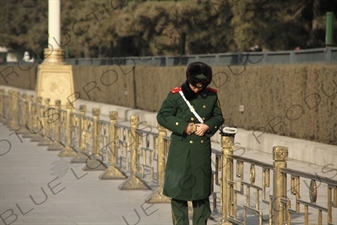 Soldier in Tiananmen Square in Beijing