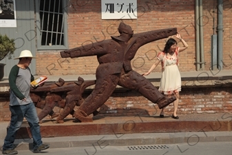 Marching Men Sculpture outside the Can Art Gallery (Canzhishu) in the 798 Art Zone/Factory 798 (798 Yishuqu/Dashanzi) in Beijing